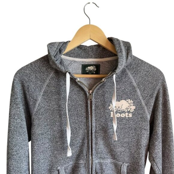 Roots Zip Up Hoodie XS Gray Salt Pepper Canada - Picture 3 of 13